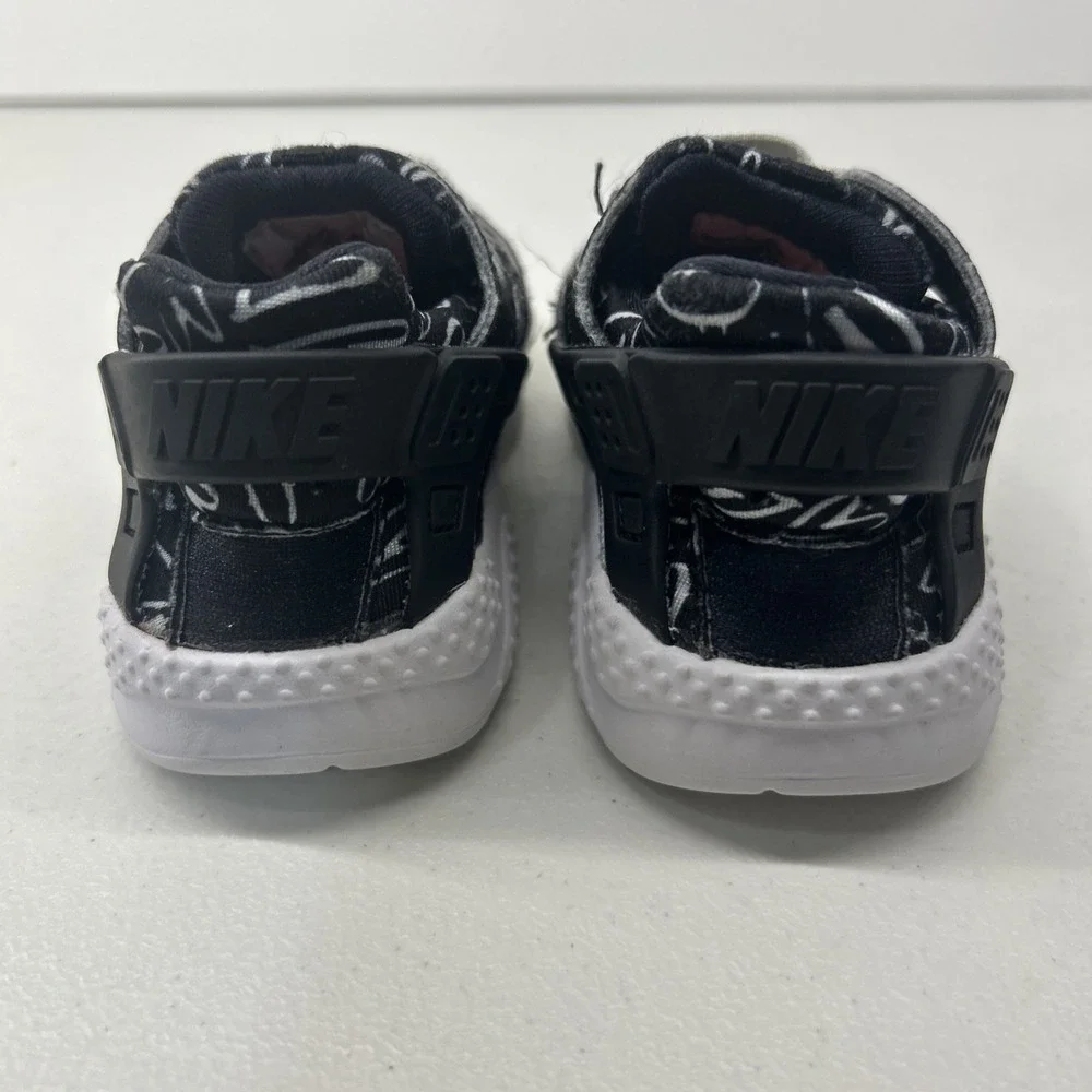 Nike Huarache Run Print Sneakers Toddler Size‎ 7C Black White 704948-004